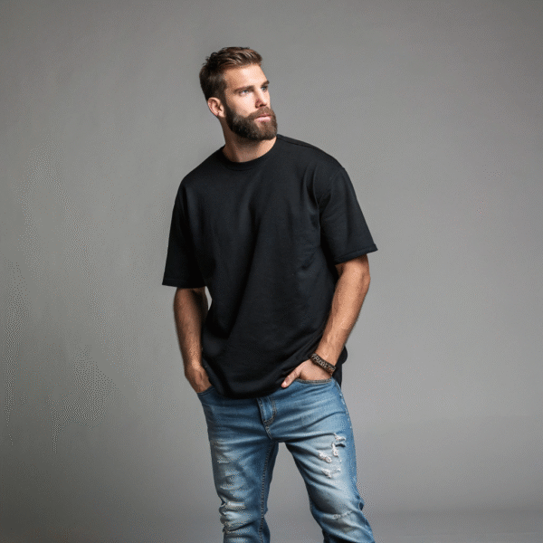 Black Terry Oversized Premium T-Shirt – Classic Streetwear Staple