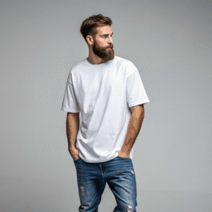 White Terry Oversized Premium T-Shirt – Heavyweight Cotton Comfort