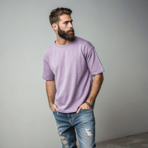 Lavender Terry Oversized Premium T-Shirt – Soft Hue, Bold Fit