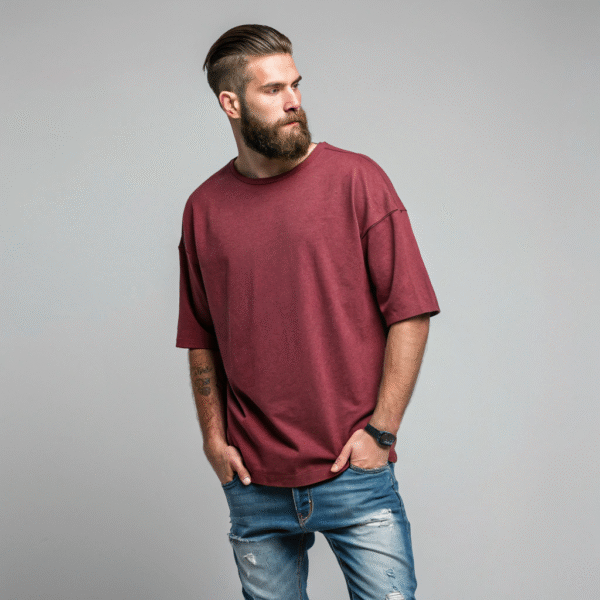 Maroon Terry Oversized Premium T-Shirt – Rich Shade, Supreme Drape