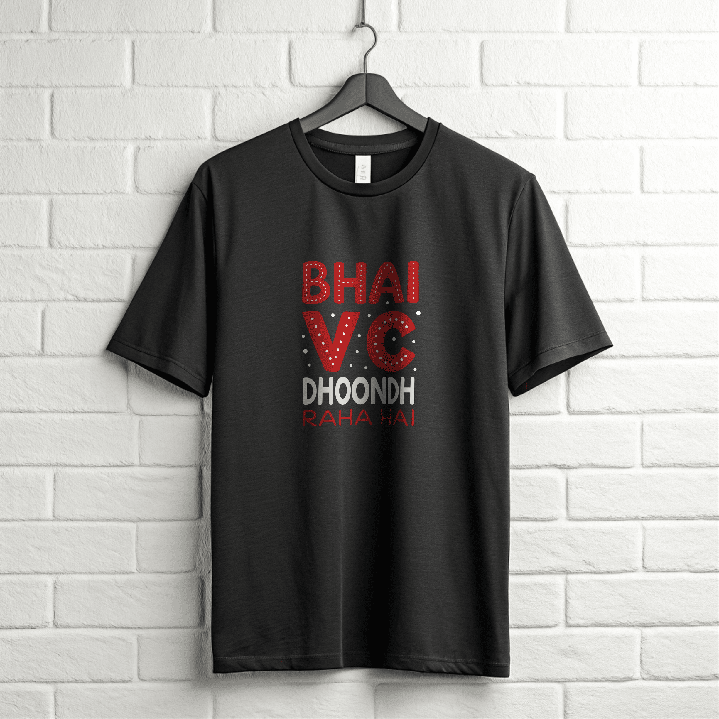 BHAI VC Dhoondh Raha Hai – Unisex Oversized T-Shirt (100% Cotton| Trendy Startup Quote Tee)