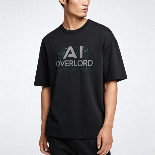 AI Overlord Oversized Cotton T-Shirt – 100% Cotton | Bold Techwear - Image 3