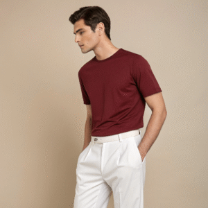 Men's Deep Maroon Supima Cotton T-Shirt – Slim Fit